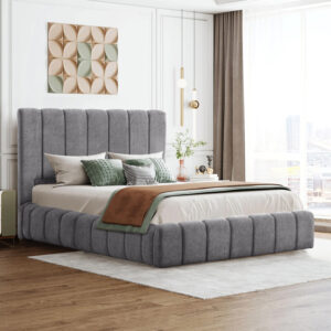 ΚΡΕΒΑΤΙ REMO ΜΕ ΑΠΟΘΗΚΕΥΤΙΚΟ ΧΩΡΟ HM719.22 ΥΦΑΣΜΑ TEDDY ΓΚΡΙ-ΓΙΑ ΣΤΡΩΜΑ 160x200εκ