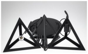 Κρεμαστό Φωτιστικό Μεταλλικό V-TAC Τρίφωτο Σχήμα Πυραμίδας Μαύρο Ματ και 3 ντουί Ε27 3927