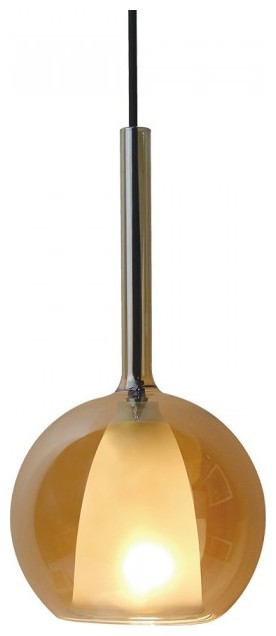 Κρεμαστό Φωτιστικό V-TAC Διπλό Γυαλί Amber + White  Φ180mm με  ντουί Ε27