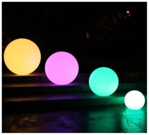 Φωτιστικό LED μπαταρίας V-TAC Εξωτερικού χώρου Σφαίρα 1W RGB D300mm Επαναφορτιζόμενο 40161