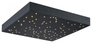 LED Φωτιστικό Οροφής Πάνελ με Αστέρια 8W Τετράγωνο με Εναλλαγή Χρώματος Dimmable και Μαύρο Σώμα 40291