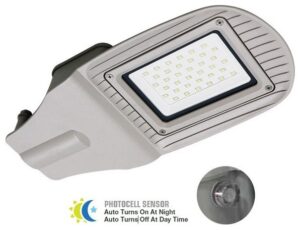 LED V-TAC Φωτιστικό Δρόμου SMD 50W Γκρι με Αισθητήρα φωτός Ψυχρό Λευκό