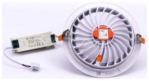 LED V-TAC Φωτιστικό Σποτ Κινούμενο 30W Στρογγυλό SAMSUNG Chip Θερμό Λευκό 845