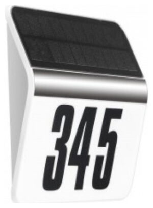 LED V-TAC Ηλιακό Φωτιζόμενο Επιτοίχιο Πάνελ Διεύθυνσης 0,1W SAMSUNG CHIP Γκρι Θερμό Λευκό 786