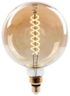 LED V-TAC Λάμπα Ε27 8W Special spiral Filament Σφαιρική G200 Amber Θερμό Dimmable 7462