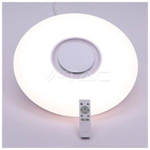 LED V-TAC Πλαφονιέρα 35W RGB+ Λευκό 3 αποχρώσεις, με Ενσωματωμένο Ηχείο και Bluetooth χειρισμό από Κοντρόλ ή Κινητό 1490