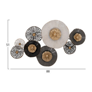 ΜΕΤΑΛΛΙΚΟ ΔΙΑΚΟΣΜΗΤΙΚΟ ΤΟΙΧΟΥ HM7170 ΓΚΡΙ ΕΚΡΟΥ ΧΡΥΣΟ 88x7x51Y εκ.