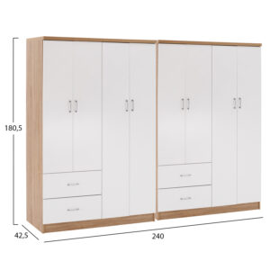 ΝΤΟΥΛΑΠΑ 8ΦΥΛΛΗ BRIANA HM21237.02 ΜΕΛΑΜΙΝΗ SONAMA & ΛΕΥΚΟ 241x42,5Χ180,5Υεκ.