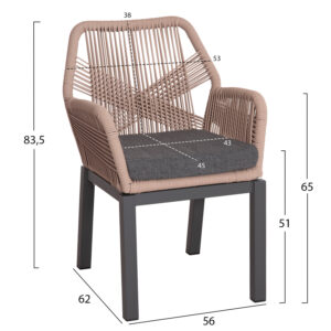 ΠΟΛΥΘΡΟΝΑ ΑΛΟΥΜΙΝΙΟΥ HOWARD HM5543.12 ΑΝΘΡΑΚΙ-ΣΧΟΙΝΙ ΜΠΕΖ & ΑΝΘΡΑΚΙ ΜΑΞΙΛΑΡΙ 56x62x83,5Υεκ.