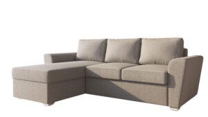 Stanford Γωνιακός καναπές κρεβάτι με αποθηκευτικό χώρο 242x160 Σκούρο Μπεζ με αναστρέψιμη γωνία