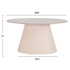 ΣΕΤ 2ΤΜΧ ΤΡΑΠΕΖΙΑ ΣΑΛΟΝΙΟΥ DUNCAN HM21082 MDF ΚΡΕΜ ΚΑΙ ΚΕΡΑΜΙΚΟ TOP Φ80εκ & Φ45εκ