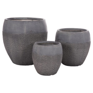 ΣΕΤ 3ΤΜΧ ΓΛΑΣΤΡΕΣ ΣΕΙΡΑ GARDENER HM4725 FIBERCLAY-ΣΕ ΣΚΟΥΡΟ CEMENT ΧΡΩΜΑ Φ55x54Υεκ