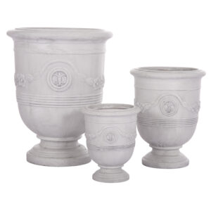 ΣΕΤ 3ΤΜΧ ΓΛΑΣΤΡΕΣ ΜΕ ΑΝΑΓΛΥΦΟ GARDENER HM4729 FIBERCLAY-ΣΕ ΥΠΟΛΕΥΚΟ Φ58x72.5Υεκ