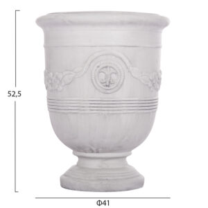 ΣΕΤ 3ΤΜΧ ΓΛΑΣΤΡΕΣ ΜΕ ΑΝΑΓΛΥΦΟ GARDENER HM4729 FIBERCLAY-ΣΕ ΥΠΟΛΕΥΚΟ Φ58x72.5Υεκ