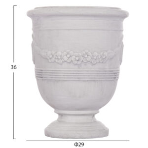 ΣΕΤ 3ΤΜΧ ΓΛΑΣΤΡΕΣ ΜΕ ΑΝΑΓΛΥΦΟ GARDENER HM4729 FIBERCLAY-ΣΕ ΥΠΟΛΕΥΚΟ Φ58x72.5Υεκ