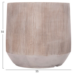 ΣΕΤ 3ΤΜΧ ΓΛΑΣΤΡΕΣ ΣΤΡΟΓΓΥΛΕΣ ΣΕΙΡΑ GARDENER HM4724 FIBERCLAY-ΧΡΩΜΑ CEMENT Φ55x55Υεκ