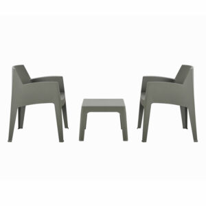 ΣΕΤ 3ΤΜΧ ΠΟΛΥΠΡΟΠΥΛΕΝΙΟΥ SLEEK HM21267.05 ΤΡΑΠΕΖΑΚΙ & 2 ΠΟΛΥΘΡΟΝΕΣ-DARK OLIVE GREEN