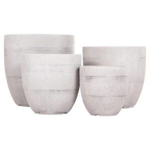 ΣΕΤ 4ΤΜΧ ΓΛΑΣΤΡΕΣ ΣΤΡΟΓΓΥΛΕΣ ΣΕΙΡΑ GARDENER HM4719 FIBERCLAY-ΧΡΩΜΑ CEMENT Φ44x43Υεκ