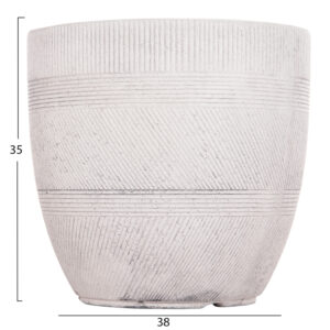 ΣΕΤ 4ΤΜΧ ΓΛΑΣΤΡΕΣ ΣΤΡΟΓΓΥΛΕΣ ΣΕΙΡΑ GARDENER HM4719 FIBERCLAY-ΧΡΩΜΑ CEMENT Φ44x43Υεκ