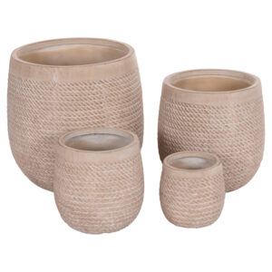 ΣΕΤ 4ΤΜΧ ΓΛΑΣΤΡΕΣ ΣΤΡΟΓΓΥΛΕΣ GARDENER HM4722 FIBERCLAY--IVORY CEMENT Φ54x54Υεκ