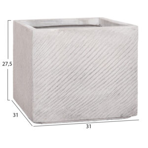 ΣΕΤ 4ΤΜΧ ΓΛΑΣΤΡΕΣ ΤΕΤΡΑΓΩΝΕΣ GARDENER HM4730 FIBERCLAY ΓΚΡΙ CEMENT 37x37x32Υεκ.