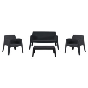 ΣΕΤ LOUNGE 4ΤΜΧ SLEEK HM21275.02 ΜΑΥΡΟ ΠΟΛΥΠΡΟΠΥΛΕΝΙΟ