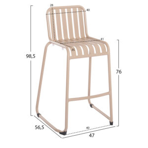 ΣΚΑΜΠΟ ΜΠΑΡ ΑΛΟΥΜΙΝΙΟΥ RACHEL HM6341.04 ΣΑΜΠΑΝΙ 59,5x55x101Υεκ.