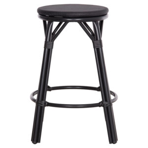 ΣΚΑΜΠΟ ΜΠΑΡ ΑΛΟΥΜΙΝΙΟΥ ΜΕΣΑΙΟΥ ΥΨΟΥΣ CHINO HM6286.02 BAMBOO LOOK & TEXTILENE ΜΑΥΡΟ 43x43x65Υεκ