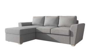 Stanford γωνιακός καναπές κρεβάτι με αποθηκευτικό χώρο 242x160 Γκρι Ανοιχτό με αναστρέψιμη γωνία