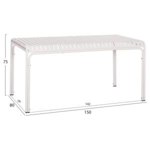 ΤΡΑΠΕΖΙ ΑΛΟΥΜΙΝΙΟΥ RACHEL HM6339.02 ΛΕΥΚΟ 150x80x75Υεκ.