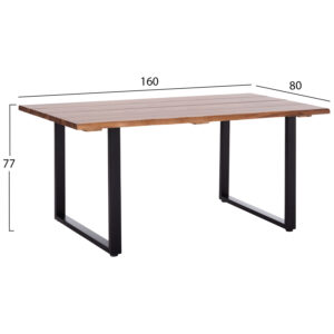 ΤΡΑΠΕΖΙ ΤΡΑΠΕΖΑΡΙΑΣ FRIGGO HM6297.01 ΞΥΛΟ ΑΚΑΚΙΑΣ 3,5εκ πάχος--ΠΟΔΙΑ ΜΕΤΑΛΛΙΚΑ 160x80x77Υεκ.