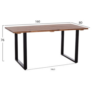 ΤΡΑΠΕΖΙ ΤΡΑΠΕΖΑΡΙΑΣ FRIGGO HM6375.02 ΞΥΛΟ ΑΚΑΚΙΑΣ ΠΑΧΟΣ ΕΠΙΦΑΝΕΙΑΣ 2,6εκ- 160x80x76Υ