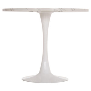 ΤΡΑΠΕΖΙ ΤΡΑΠΕΖΑΡΙΑΣ ROLLO HM9421.11 ΣΤΡΟΓΓΥΛΟ WHITE MARBLE Φ90x74Υεκ.