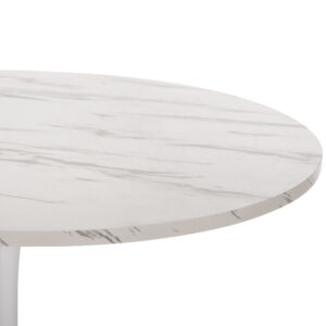 ΤΡΑΠΕΖΙ ΤΡΑΠΕΖΑΡΙΑΣ ROLLO HM9422.11 ΣΤΡΟΓΓΥΛΟ WHITE MARBLE Φ120x74Yεκ.