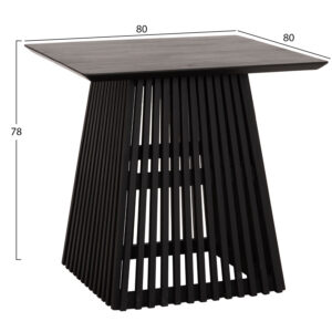 ΤΡΑΠΕΖΙ ΤΡΑΠΕΖΑΡΙΑΣ ΤΕΤΡΑΓΩΝΟ FRANTZ HM9458.02 MINDI ΞΥΛΟ ΜΑΥΡΟ 80x80x78Yεκ.