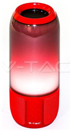 V-TAC Επιτραπέζιο φωτιστικό LED Ηχείο Bluetooth 2x3W RGB με USB και TF Card Χρώμα Κόκκινο 8571
