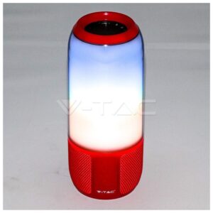 V-TAC Επιτραπέζιο φωτιστικό LED Ηχείο Bluetooth 2x3W RGB με USB και TF Card Χρώμα Κόκκινο 8571