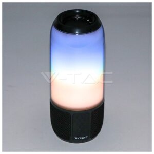 V-TAC Επιτραπέζιο φωτιστικό LED Ηχείο Bluetooth 2x3W RGB με USB και TF Card Χρώμα Μαύρο 8570