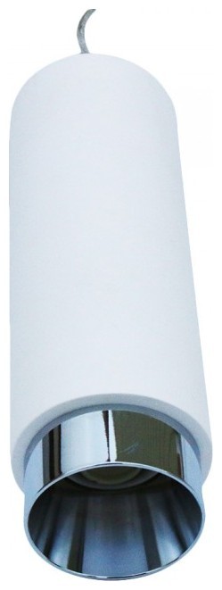 V-TAC Κρεμαστό Φωτιστικό Σποτ για GU10 Γύψος και Μέταλλο Κυλινδρικό Λευκό με Χρώμιο 3129