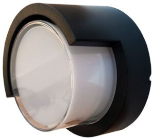 V-TAC LED Φωτιστικό Τοίχου Απλίκα Μαύρο Στρογγυλό με  Ημιπλαίσιο Αδιάβροχο 12W Θερμό Λευκό 8537