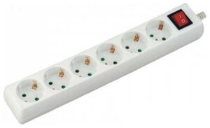 V-TAC Πολύμπριζο Σούκο Λευκό 6 Θέσεων με 5m Καλώδιο και Διακόπτη 8769