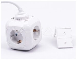 V-TAC Πολύπριζο Σούκο Κύβος με καλώδιο 1.4m με 4 Θέσεις Σούκο και 2 USB 8800