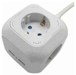 V-TAC Πολύπριζο Σούκο Κύβος με καλώδιο 1.4m με 4 Θέσεις Σούκο και 2 USB 8800