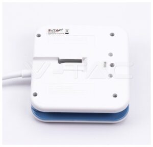 V-TAC Πολύπριζο Σούκο Τετράγωνο με καλώδιο 1.4m με 3 Θέσεις Σούκο και 2 USB 8799