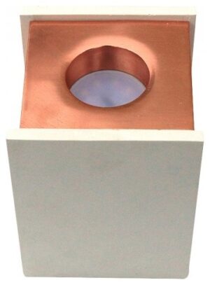 V-TAC Βάση Φωτιστικό Σποτ Εξωτερικό για GU10 Γύψος και Μέταλλο Τετράγωνο Λευκό με Ροζ Χαλκός 3115