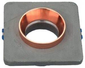 V-TAC Βάση Φωτιστικό Σποτ Χωνευτό για GU10 Γύψος και Μέταλλο Τετράγωνο Γκρι με Ροζ Χαλκός 3118