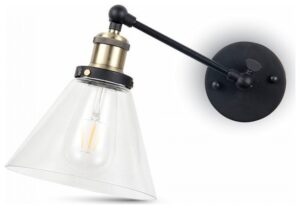 Vintage Απλίκα Φωτιστικό Τοίχου Γυάλινο Καπέλο Κώνος V Φ140mm με Ντουί Ε27 3862