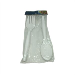 Σετ 6τμχ Κουτάλα - Πιρούνα Πλαστική 25cm