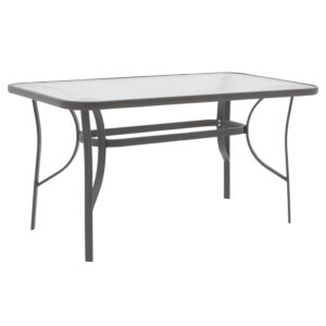 Τραπέζι Ensure pakoworld ανθρακί μέταλλο-tempered γυαλί 120x70x70εκ