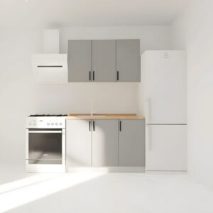 Κουζίνα Modest Σετ 4 Κουτιών Γκρι Άνω Κουτιά 120cm Κάτω 120cm